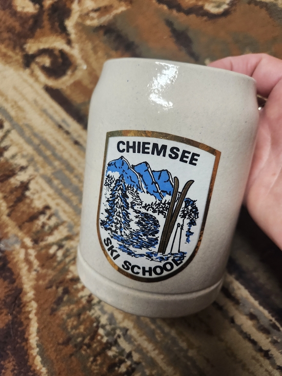 Other - Chiemsee Ski School Ceramic Stein with Blue Mountain Graphic